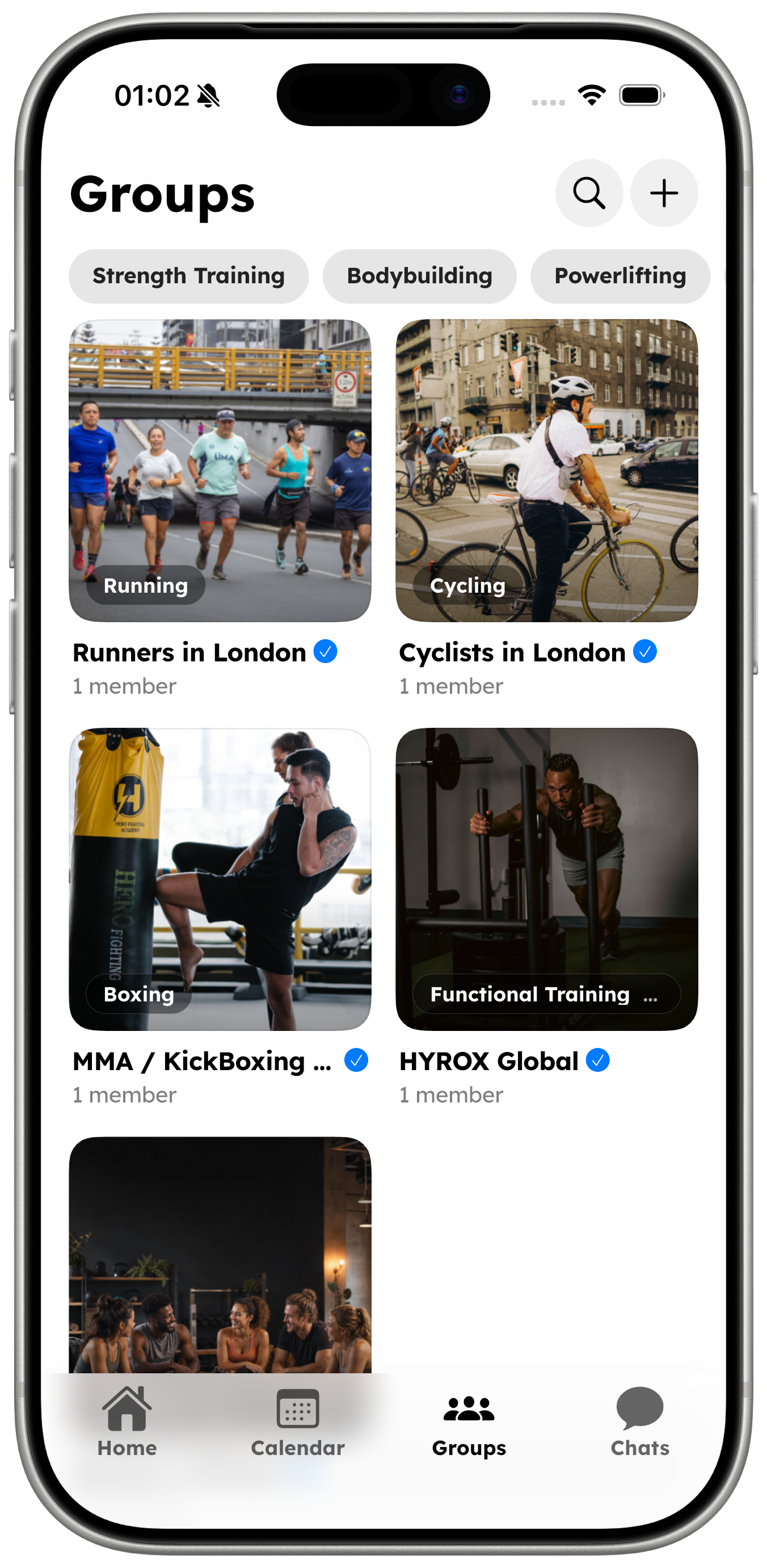 Spotter groups screen